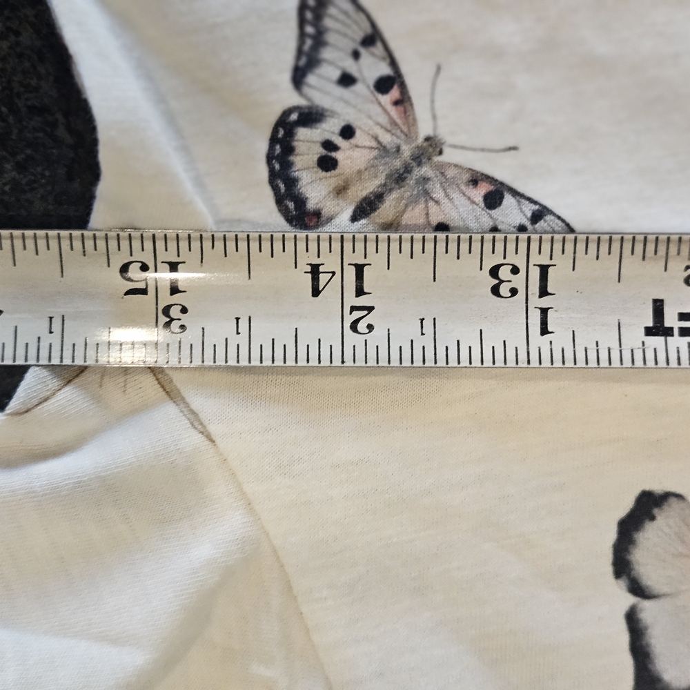 Rag & Bone All Over Ozzy Butterfly Tee Ivory and Blue Tee - Picture 8 of 10